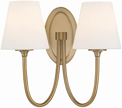 Juno 2 Light Vibrant Gold Sconce with Glass Shades