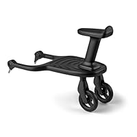 Bugaboo Komfort-Mitfahrbrett+ mit abnehmbarem Sitz – Mitfahrbrett für Kleinkinder, mit Sitz- oder Stehmöglichkeit, kompatibel mit Bugaboo Kinderwagen, zwei Räder für besonders sanfte Fahrten