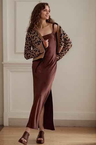 Image of Kedera Women Leopard Cardigan Open Front Tie Up Sweaters Long Sleeve Cheetah Print Top Cropped Cardigan Jackets