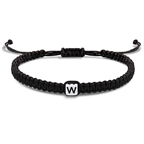 Initial Bracelets for Women Men Gifts for Her Teen Girl Best Friend Birthday Graduation Dainty Braided Bracelets Letter A-Z Charm Adjustable Link Mother's Day Jewelry Mom Christmas Gifts Valentine's Day Jewelry
