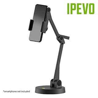 IPEVO Uplift Multi-Angle Arm for Smartphones, Multi-Jointed Phone Holder for Visual Communication and Presentations, Small Footprint Smartphone Stand for Remote Work and Distance Learning.