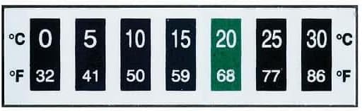 Digi-Sense Reversible 7-Point Horizontal Temperature Label, 30C-60C/86-140F: 10/Pk