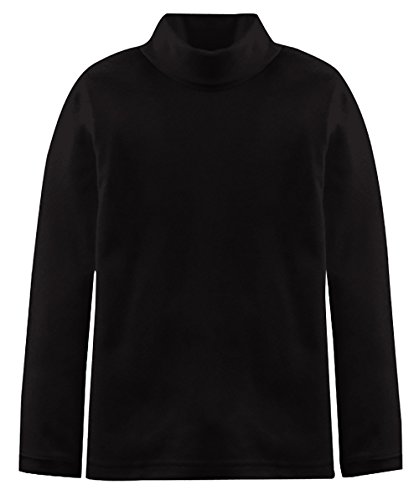 Popular Big Boy's Solid Cotton Turtleneck - Black - 10
