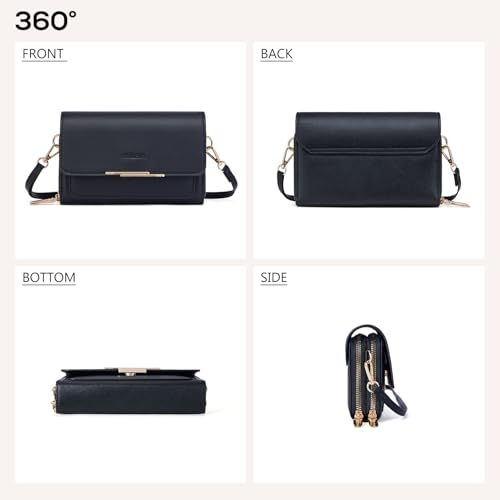 Roulens Small Crossbody Bag for Women,Cell Phone Purse Women's Shoulder Handbags Wallet Purse with Credit Card Slots