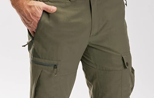 Image of Forclaz by Decathlon -Snowproof Trekking and Hiking Quick Dry Polyester Cargo Pant - Regular fit Pant, Trouser -Street Studio- Green Color