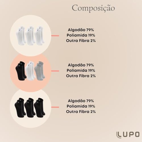 Kit com 10 Meias Sport, Lupo, Adulto Unissex