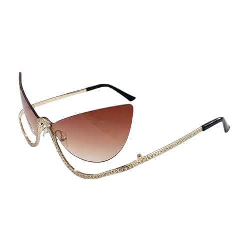 Lunettes de soleil sans monture œil de chat pour femme style punk