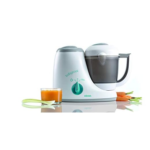 BÉABA, Babycook Original, 4 in 1 babyvoedingsmachine, stoomoven, ontdooien, kookmandje, ultra gezonde voeding koken, receptenboek, 800 ml