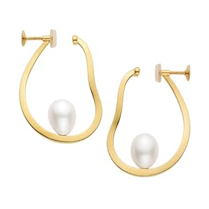 【公式】[ヴァンドーム青山]【Kengo Kuma + MA,YU】SV925 シルバー TEEHAUS 淡水パール フープ イヤリング 【隈研吾】 KM8E0019 PF" 