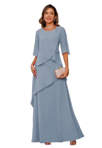 Women's Mother of The Bride Dresses 2025 for Wedding Chiffon A Line Formal Evening Dress PU194
