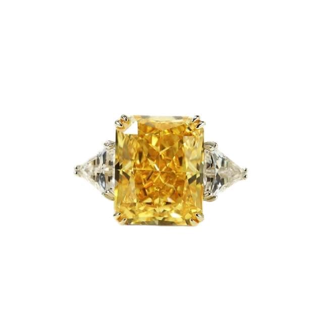 Bague argent 925 femme avec diamant carbone 13x16mm, le cadeau idéal pour exprimer votre amour