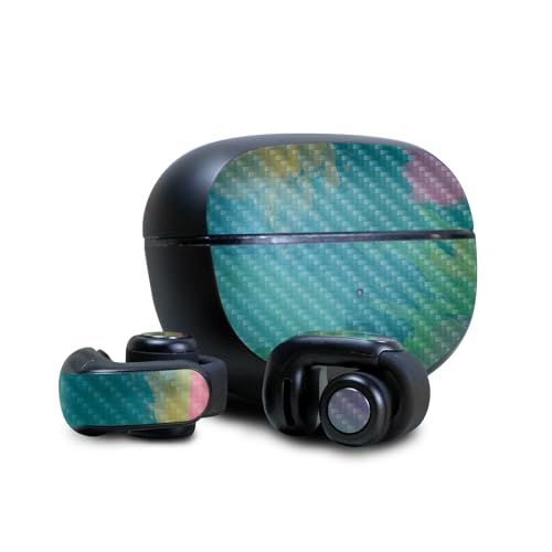 Image of Carbon Fiber Skin Compatible with Bose Ultra Open Earbuds - Watercolor Blue - Premium 3M Vinyl Protective Wrap Decal Cover - Easy to Apply | Crafted in The USA by MightySkins