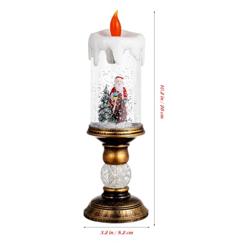 Cabilock Christmas Snow Globe LED Candles Battery Operated Lighted Flameless Candles Swirling Water Glittering Spinning Candle Home Decor for Thanksgiving Christmas Decoration - Image 4