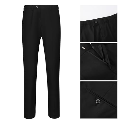 Men 3 Pieces Suit Elegant Solid One Button Slim Fit Single Party Blazer Vest Pants Set4