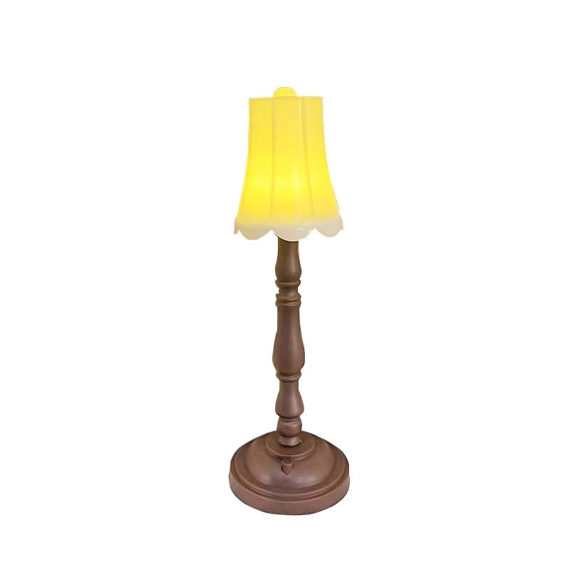 Flenzy Plastic LED Table Lamp, Vintage Style with Button Switch, Dark Brown Wood Base, White Frosted Shade, 18.5cm Height, Battery Operated, 36-Hour Runtime-image-41