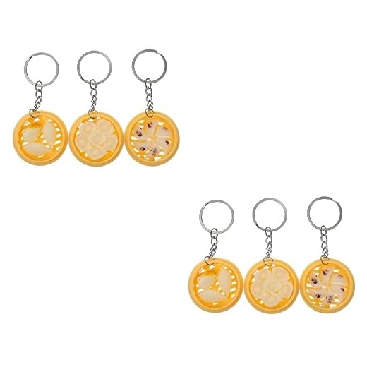 SOIMISS 6 Peças Chaveiro Brinquedos Educativos Chaveiro De Mochila Chaveiros De Pão Cozido No Vapor Brinquedo Cerebral Pingentes De Chave De Porta Metal Pvc Cara Comida