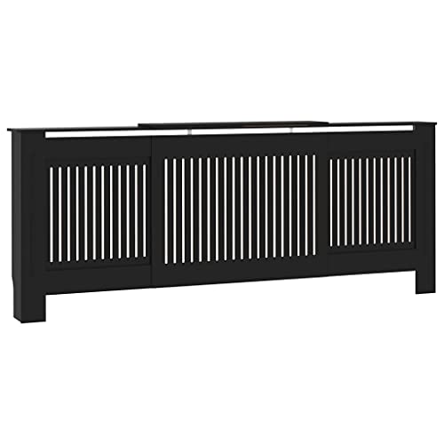 Cubierta para radiador de MDF negro de 205 cm de longitud 4