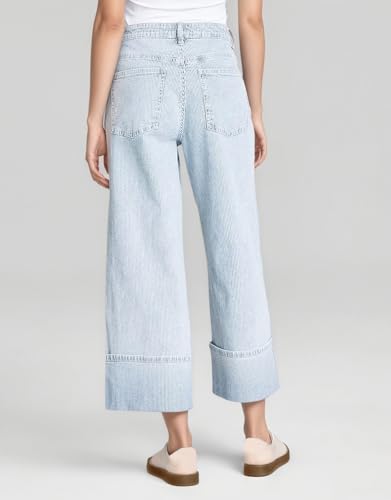 Kedera Women Casual Striped Denim Cuffed Wide Leg Jeans 2025 Summer Trendy Baggy Pants Boyfriend Y2K Trousers2