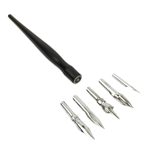 LEUUD Caligrafía Plumilla Set, Plumillas Dibujo Manga con 1 portaplumas y 5 plumillas, Cómic Manga de Inmersión Pluma, Bolígrafos para Caligrafía para Principiantes de Cómics, Artistas