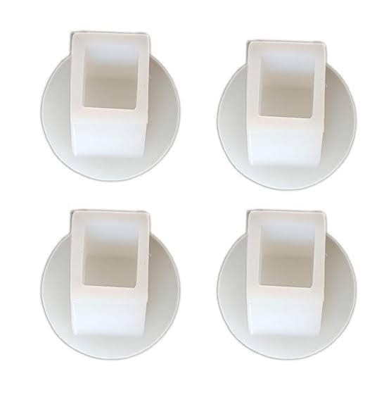 AMDOT Baby Cradle Rubber Leg Silicon for Square Pipe 1 Inch Set of 4 (White)