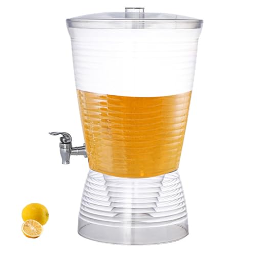 Dispensador de Bebidas de acrílico Transparente de 10L con Grifo de Acero Inoxidable, Fiestas, Bodas, Barbacoa - Dispensador de Bebidas para Limonada, té Helado
