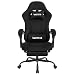 WOTSTA Massage Chaise Gaming Tissu avec Coussin en éponge Haute densité, Siege Gamer avec Repose-Pieds, Fauteuil Gamer pour Adultes Kids,Chaises de Bureau Capacité de Charge 120 kg