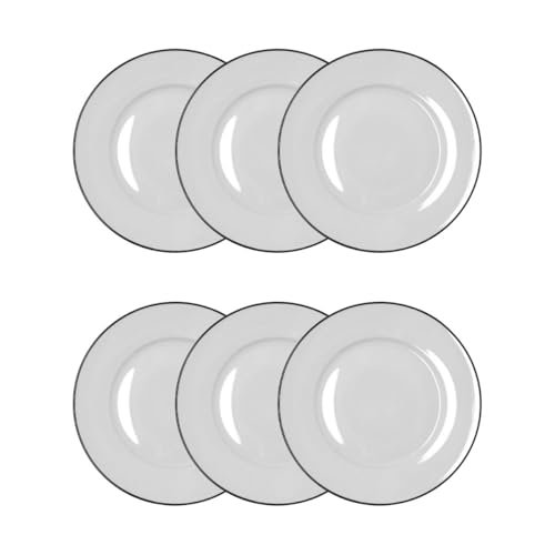 Bidasoa Glacial Filo Set 6 Platos Llanos Porcelana 27cm Porcelana Apto Microondas Apto Frigorífico Apilable