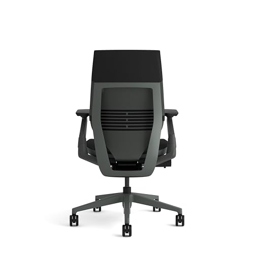 Image of Steelcase Gesture Ergonomic Height Adjustable Office Chair with Adjustable Lumbar Support and Armrests, Comfortable Upholstery in Black Fabric