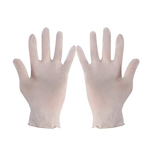 Disposable Nitrile Gloves Powder Free Household Cleaning Spa Hair Salon Gloves(10PCS S,White)