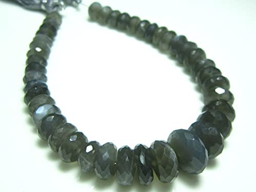 Fil de pierre de lune grise facettée pour création de bijoux bohèmes