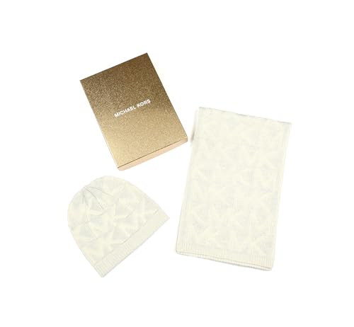 Michael Kors Womens Metallic Beanie & Scarf Set, Stylish & Warm Fashion Accessories for Cold Weather4