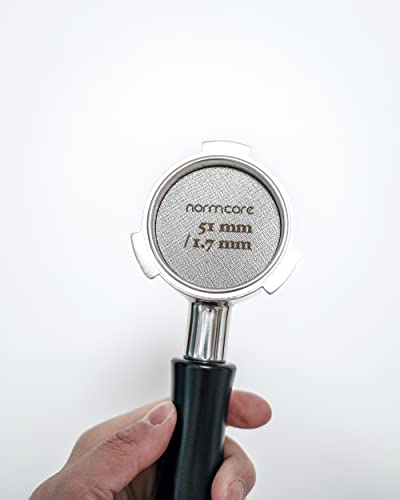 Normcore 51mm Puck Screen - Lower Shower Screen - Metal Coffee Reusable Filter for Espresso Portafilter Filter Basket 51mm - 1.7mm Thickness 150μm - Stainless Steel