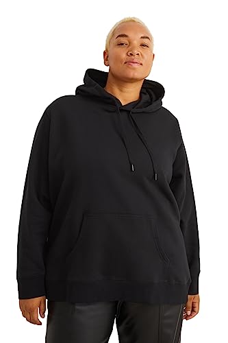 C&A Damen Hoody Unifarben schwarz 2XL