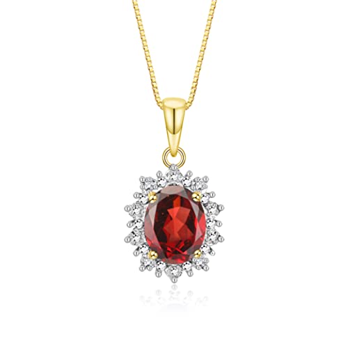 Image of Rylos Women's Yellow Gold Plated Silver Princess Diana Ring & Pendant Set. Gemstone & Diamonds, 9X7MM Birthstone. Matching Friendship Jewelry, Sizes 5-10.