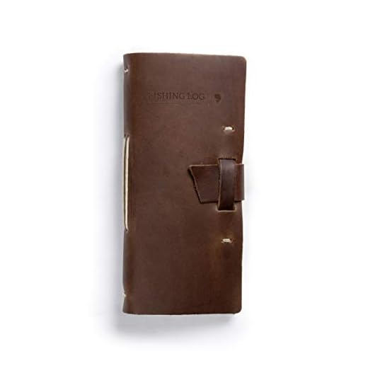 Rustico Leather Fishing Log Book Designed by and for Fishermen. with Template, Records Details of Fishing Trip, Including Date, Time, Location, and Weather Conditions (Dark Brown)