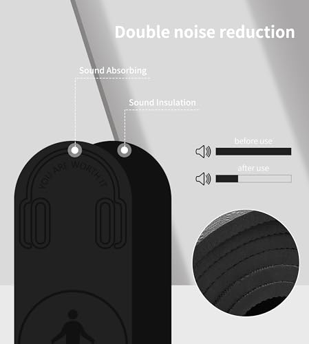 Image of Non-Slip Jump Rope Mat Shock Absorption Rope Skipping Mat for Adults & Children Home Indoor Workout Exercise Mat (Black)