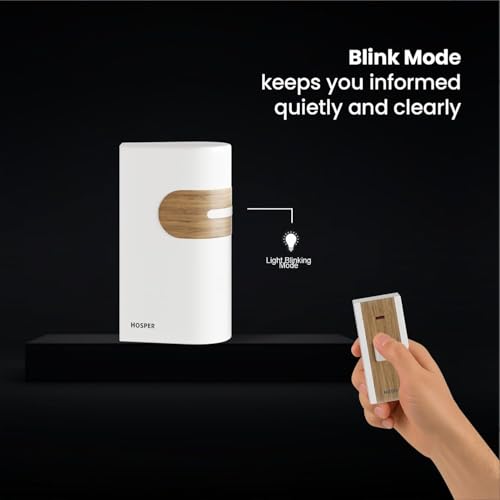 Image of Wireless Doorbell | No Wi-Fi Required Remote Door Bell with 38 Multiple Ringtones & Adjustable Volume | Cordless Calling Bell for Home, Office, Elder Assistance - White Wood Finish