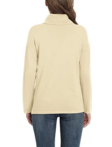 Viishow Womens Premium Long Sleeve Turtleneck Lightweight Pullover Top Sweater Classic Sweater Knit Jumper,Apricot,Small #TOP5