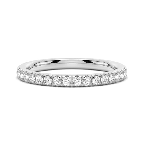 MSBLUE Moissanite French Pave Eternity Band