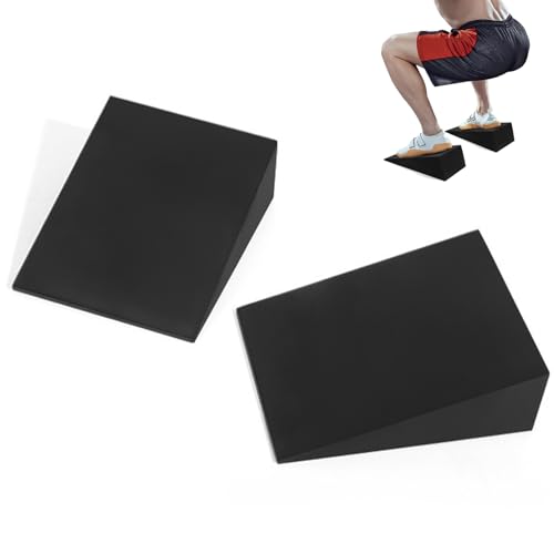 2 Piezas Cuñas Sentadillas Gym, Tabla Inclinada para Pantorrillas, Slant Board para Talón, para Gimnasio, Interior y Exterior, Ejercita Glúteos y Piernas, Mejora El Rendimiento en Sentadilla