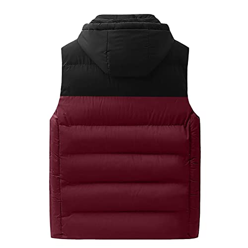 Ymosrh Men's Down Vest Lightweight Winter Vest Thicken Sleeveless Jacket With Hood Coats Puffer Vests Outerwear, L-6XL3