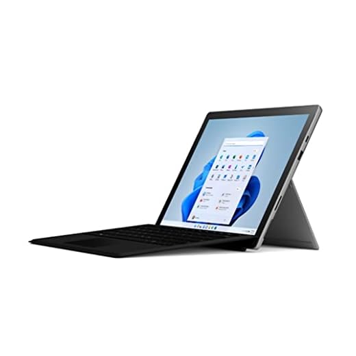 Microsoft - Pack Surface Pro 7+ (Windows 11, écran Tactile 13'', 16 Go RAM, 256 Go SSD, Intel Core i5) Ordinateur Portable Platine + Clavier AZERTY Noir