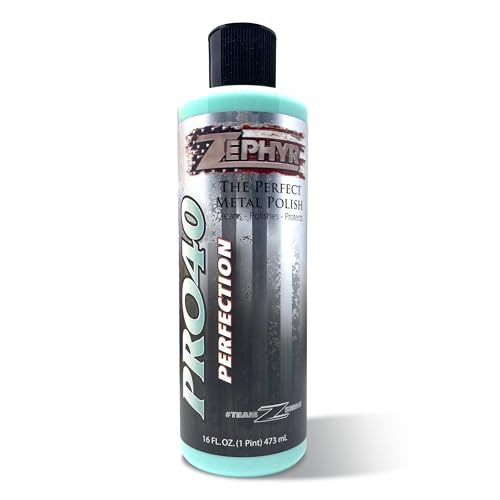 Zephyr Pro-40 The Perfect Metal Polish. for Chrome, Stainless Steel, Aluminum, Brass, Copper, Silver and Magnesium. Made in U.S.A. (16oz)