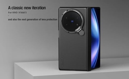 Image of Nillkin Case for Vivo X Fold 5 (8.03 inch Inch) Super Frosted Shield Prop Flip Lens Camera Magnetic Case (Works Mag Safe) TPU + PC Wireless Charging Black