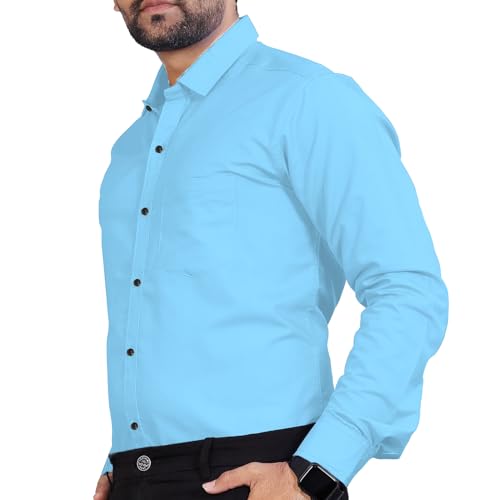 Image of Univibe Men's Slim Fit Full Sleeve Spread Collar Cotton Blend Shirt for Men and Boys
