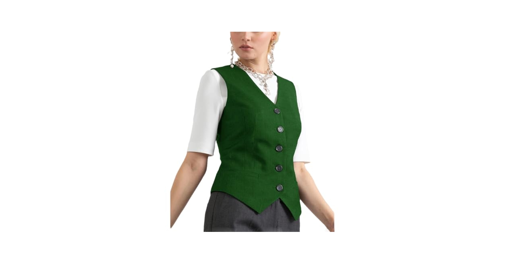 【新品タグ付】UND MANY MOTIF BUTTON VEST Amazon.com: Wvapzxx Women's Business Casual Single Breasted