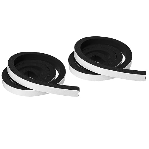 PATIKIL Foam Weather Stripping for Doors, 2 Rolls 3/4" W x 3/4" T Foam Seal Tape Adhesive Insulation Strip for Door Window Air Conditioning, Black(13 Ft Total Length in 2 Rolls)