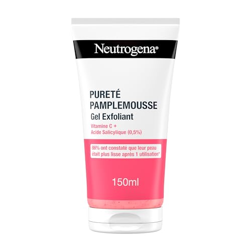 Neutrogena – Gel Exfoliant Pureté Pamplemousse (tube de 150 ml) – Nettoyant visage à la vitamine C et acide salicylique (0,5%) – 96% ont constaté que leur peau...