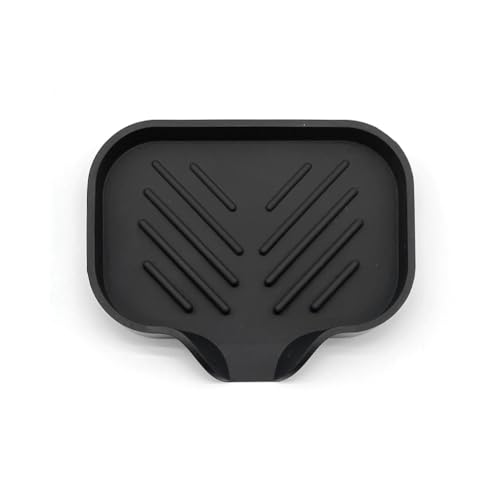 Mocturnity Soporte de Barra de Jabón Autodrenante, Bandeja de Jabón para de Cocina de Silicona, Organizador de Mostrador S Negro
