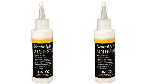 Lineco Neutral pH Liquid Adhesive, Acid-Free PVA Formula Preservation Material Dries Quick and Clear Water Soluble Flexible, 4 Ounces, Used for Book Binding and Other DIY Projects (Pack of 2) White